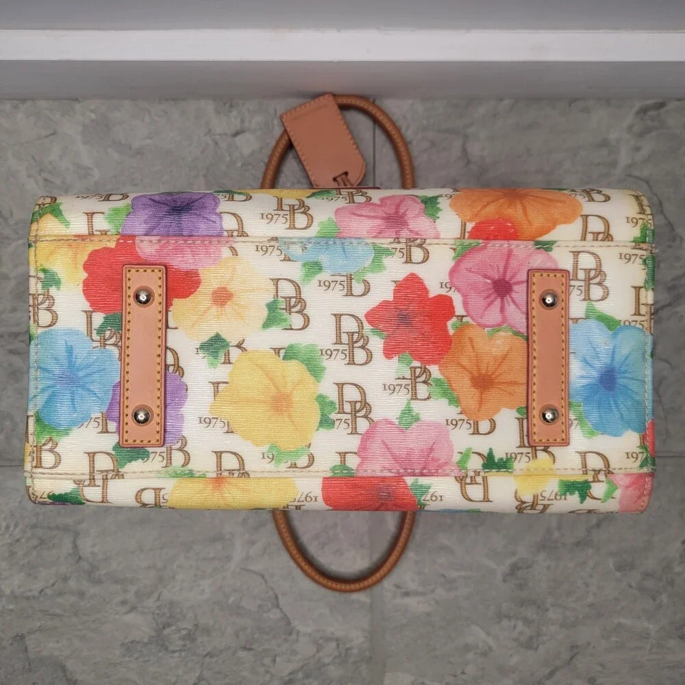 Dooney & Bourke Janine Rainbow Floral Print Coated Cotton Satchel